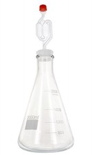 2000 ml Fermenter Flask with #10 Drilled Stopper and Twin Bubble Airlock