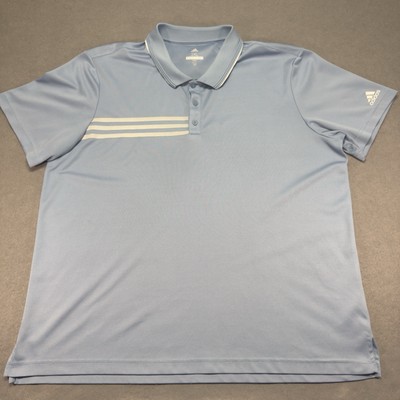 Adidas Shirt Adult Extra Extra Large Blue Polo Performace Golf Stretch Casual