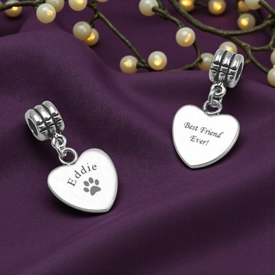 Personalisierter Anhänger Pfote auf Herz mit Gravur. Geschenk für Tierliebhaber. Katze, Hund, Haustier