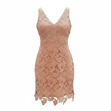 Soieblu Lace Cocktail Dress Women Small Pink Excellent Floral Scalloped Hem