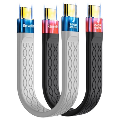 2Pack Thunderbolt 4 Cable 240W, 40Gbps, 8K@60Hz, for iPhone, MacBook - Red/Blue