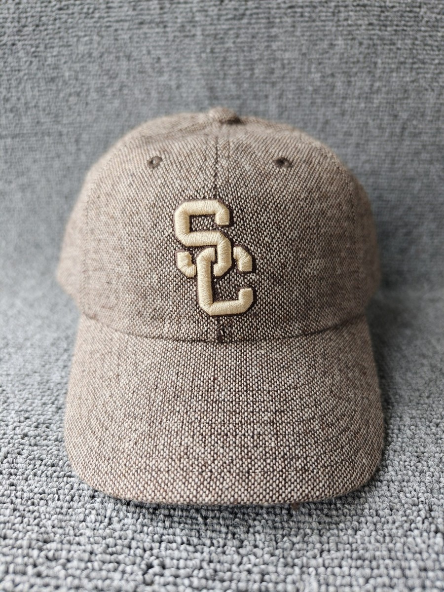 Mitchell & Ness USC Trojans SC Interlock Tan Brown Tencel Strapback Hat Cap