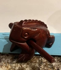 6 Inch Dark Brown Guiros Percussion Instruments Wooden Frog