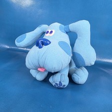 Vintage 1997 Tyco Blues Clues Pose A Blue Puppy Dog Plush 8" 39955 Posable Bend