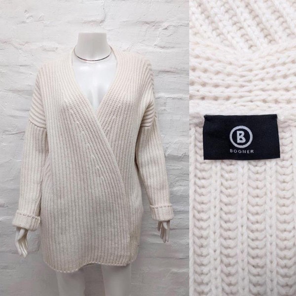 Women Bogner Sweater White Knit 38 / M / 46
