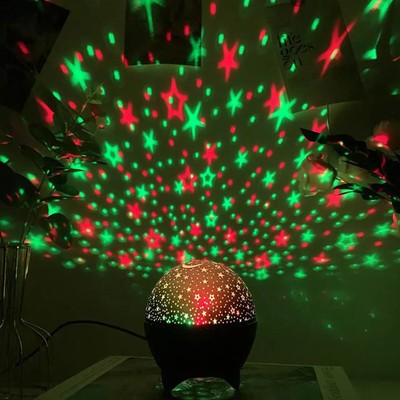 Projector Light Starry Sky Moon Colorful Strobe Light Night Lights USB