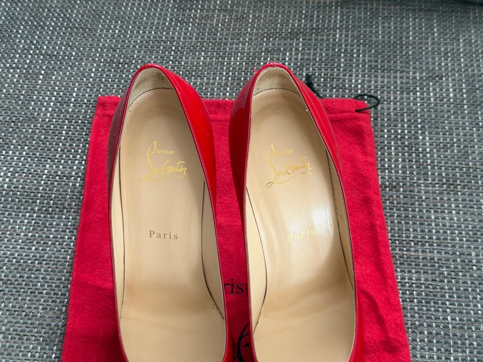 Christian Louboutin Pigalle 100 Pumps Rot Lackleder Gr. 40 mit Dustbag - Bild 4 von 4
