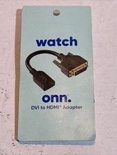 onn DVI to HDMI Adapter Cable DVI Male to HDMI Female Video Converter Sealed