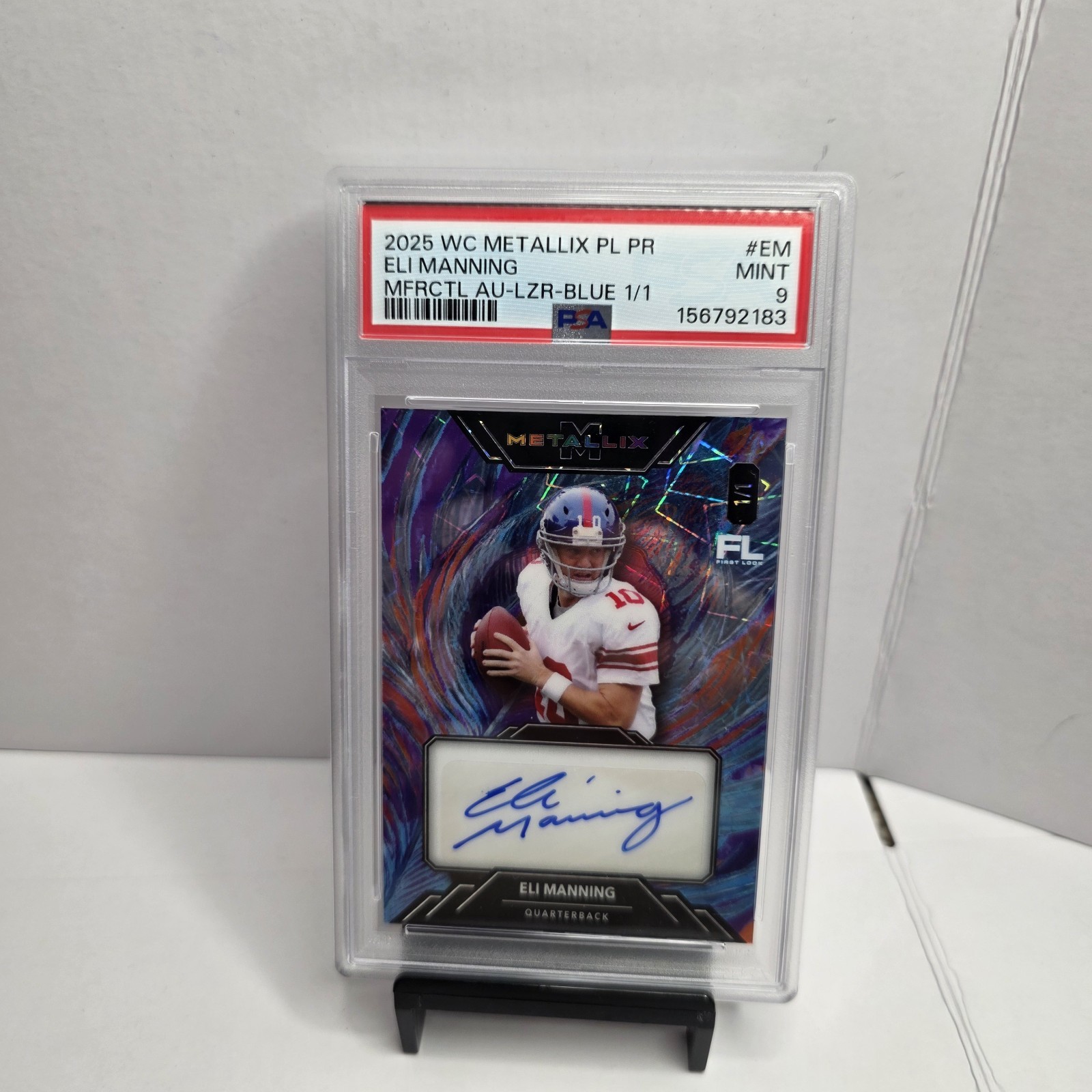 2025 Wild card  METALLIX PL PR Eli Manning 1/1 Auto PSA 9