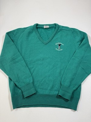 Vintage Old Course St Andrews Sweater Mens Large Green Clan Royal Edinburgh Wool
