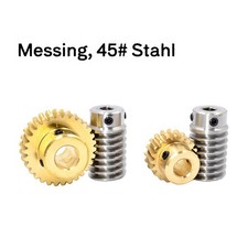 1 Modul 15-60Zähne Messing Schneckengetriebe Worm Zahnräder Schneckenrad