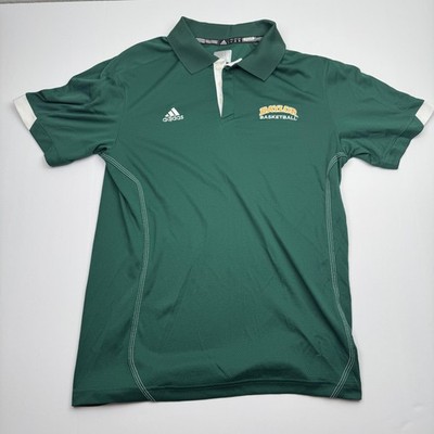 Baylor Bears Shirt Polo Mens Medium Green NCAA Basketball Adidas Short Sleeve