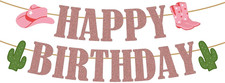 Western Birthday Party Decorations, Cowboy Party Decorations Happy Birthday Bann