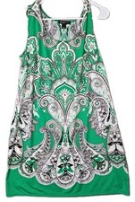 INC International Concepts Dress Women's Size 1X Green Sleeveless Rayon Blend 