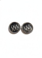 Buick 34 Inch Plastic Logo Emblems Badges Pair Black Silver Vintage Used Oem