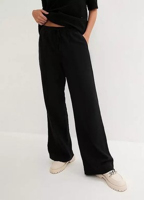 Freemans Black Wide Leg Jersey Trousers     UK 14/16    (FJ110-19)