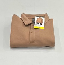 Mondetta Women's Collared Fleece Pullover, Natural, Size S