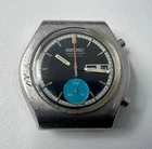 SEIKO 6139-8020 Automatic Chronograph Watch Vintage Mens Black Dial To Restore