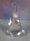 Clear Tear Rain Drop SIGNED 3.5" Art Glass Paperweight Figurine — photo 1