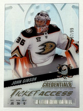 2024-25 UPPER DECK CREDENTIALS JOHN GIBSON TICKET ACCESS /99