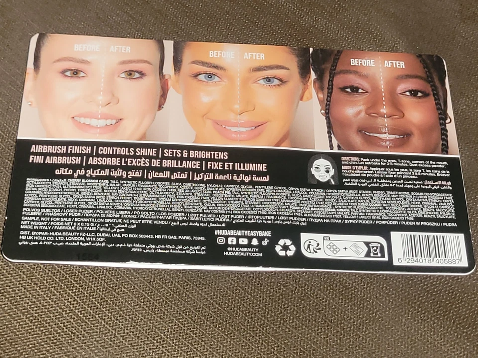 Huda Beauty Easy Bake Blurring Loose Baking & Setting Powder 6 Shade Sample NEW - Image 3 of 3