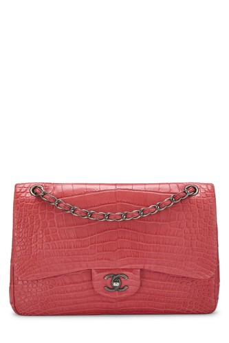 Chanel Red Alligator New Classic Jumbo - WGACA