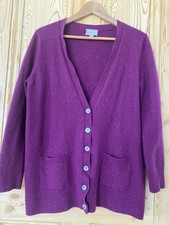 100% Pure Cashmere Pure Collection Purple Cardigan UK Size 18