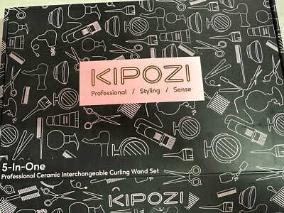 Kipozi Professional/Styling 5 in 1 Set, Interchangeable Curling Wand Set(M453)