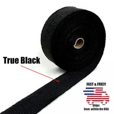 BLACK MOTORCYCLE EXHAUST WRAP Heat Manifold Header 2"x 25FT ROLL VERY HIGH TEMP