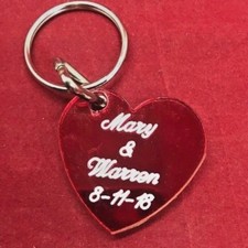 Heart Personalized Keychain Custom Names Free Engraved Single Heart key chain