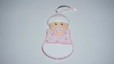 Baby Girl with Pacifier Personalized Christmas Tree Ornament