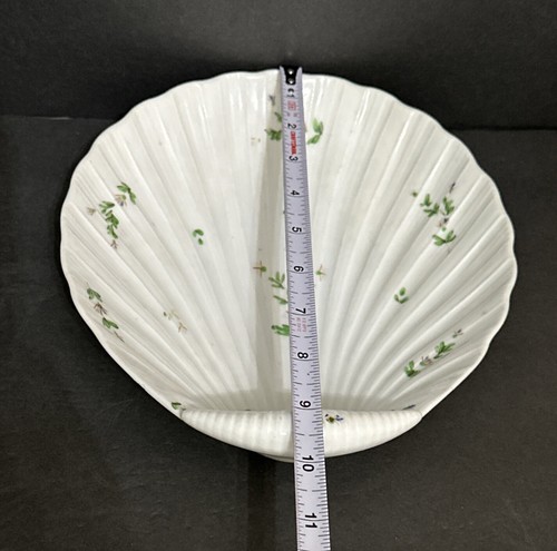 Antique C. 1800 English Shell-Shaped Ribbed Painted Floral Sprig Bowl - Picture 21 of 24