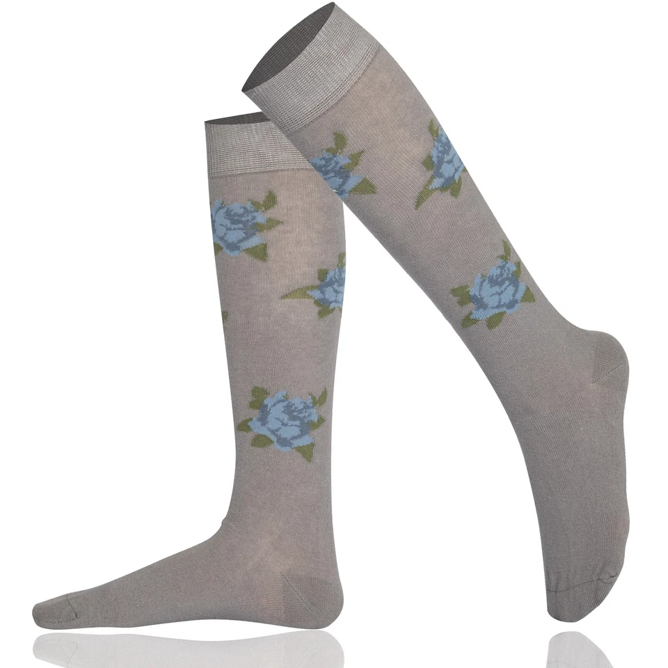 Mysocks Hauteur Genou Rose Chaussettes, sans Couture Orteil, Coton Peigné - Photo 4/4