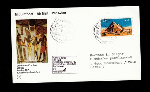 10159/ Lufthansa Erstflug 1986 – LH 623 – Alexandria – Frankfurt