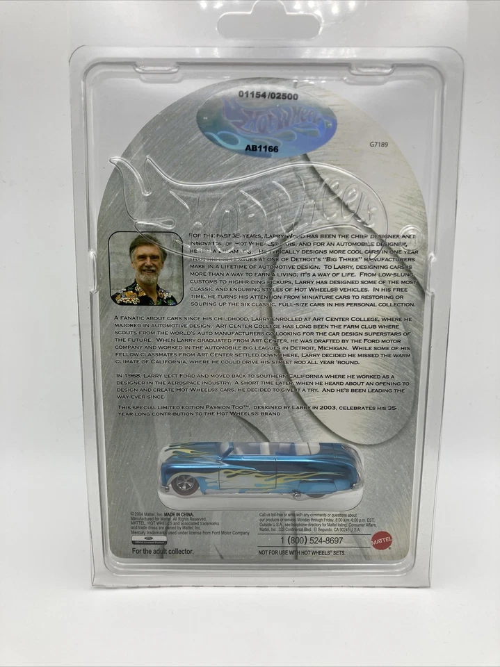 Hot Wheels RLC 2004 Passion Too Larry Wood World Tour LE #1154/500 Foto 3 de 4