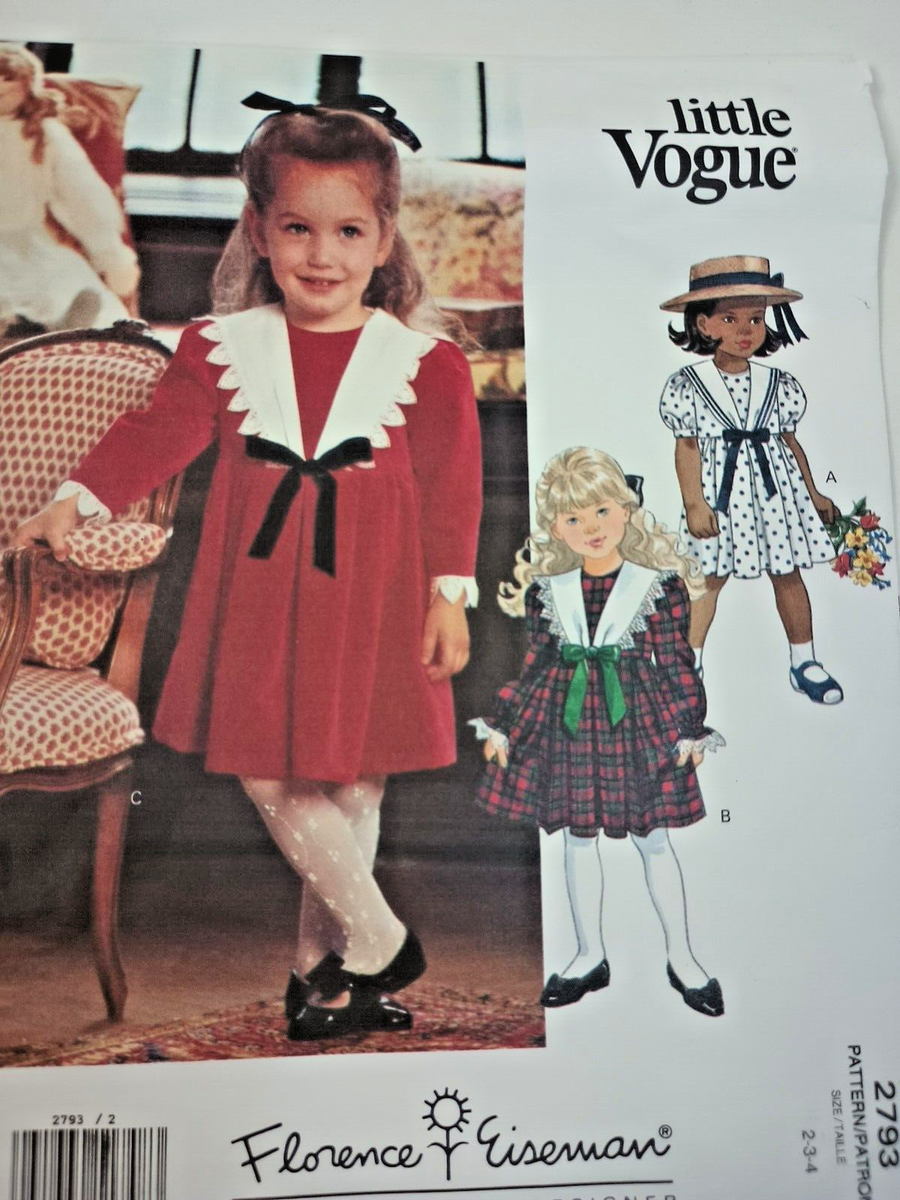 Little Vogue Pattern 2793 Size 2-3-4 Florence Eiseman Dress New Factory  Folded | eBay