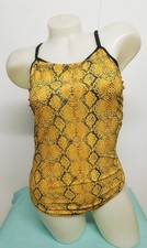Badeanzug Gr.42 gelb schwarz Snake Muster Schwimmerrücken gefüttert
