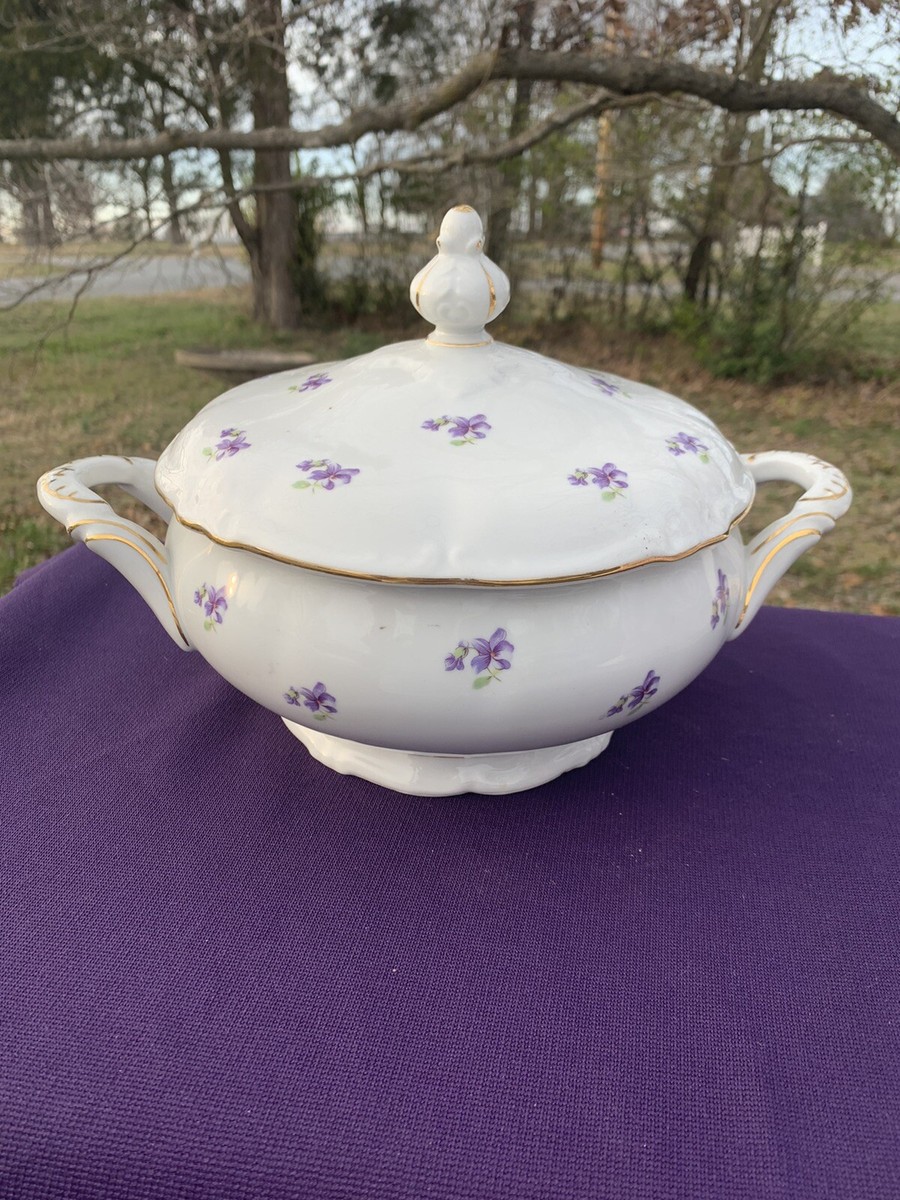 Vintage WINTERLING BAVARIA Germany Porcelain PURPLE VIOLET Covered
