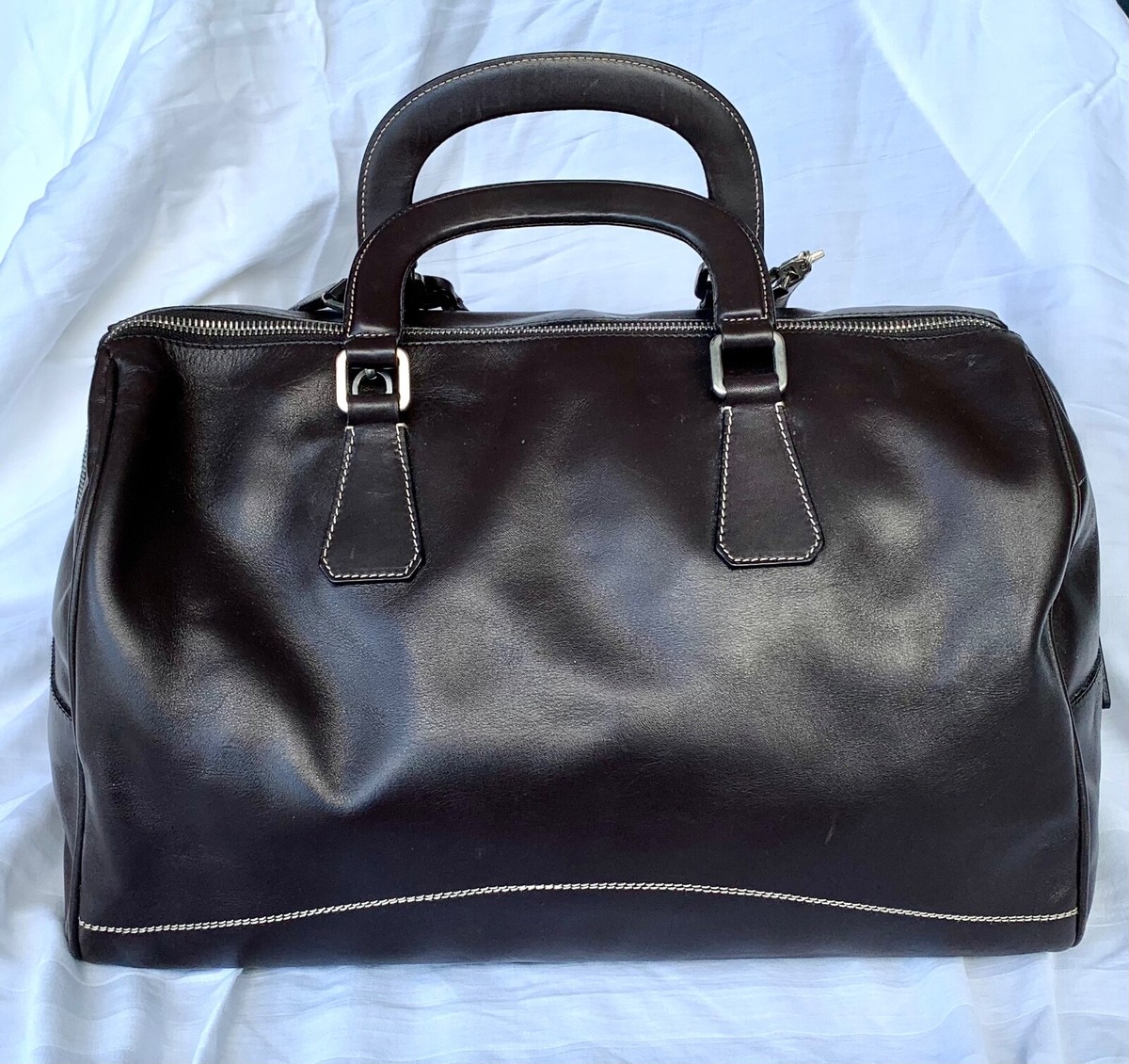 バッグ vintage PRADA business (travel) bag V141 Authentic PRADA vintage leather travel bag with lock & key