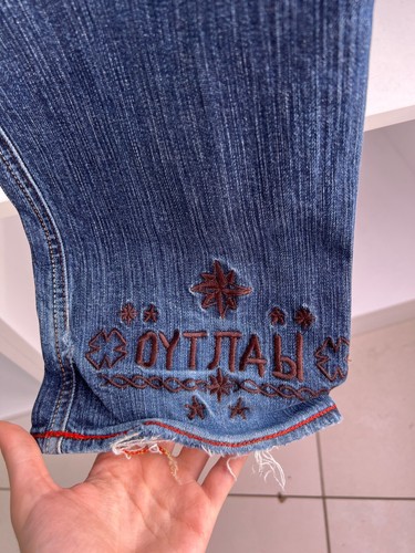 Diesel RARE Y2K Criminal Bandit Embroidered Tattoo Denim Jeans - Picture 24 of 24