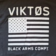 Viktos T Shirt Mens Medium Block Tee Black Arms Company Short Sleeve Crew Neck