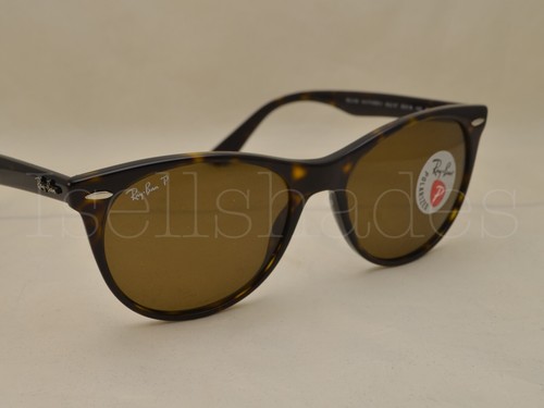 Ray Ban WAYFARER II (RB2185-902/57 55) Stripped Havana with Polar Brown Lens - Picture 4 of 5