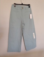 Women's High-Rise Cropped Wide Leg Pants A New Day Mint Green Size 4 NWT