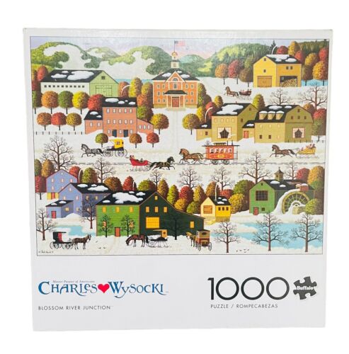 Blossom River Junction par Charles Wysocki : Buffalo Games 1000 pièces puzzle neuf dans sa boîte - Photo 1/6