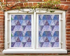 3D Triangle D278 Window Film Print Sticker Cling Stained Glass UV Block Amy