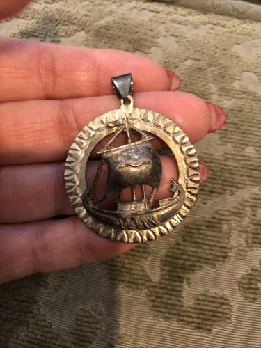 Vintage Sailing boat pendant sterling silver 9.1 Grams - Picture 4 of 9