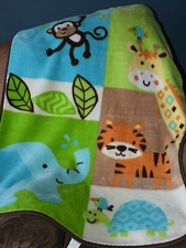 Garanimals Jungle Safari Animal Fleece Plush Baby Blanket Throw 30 x 45