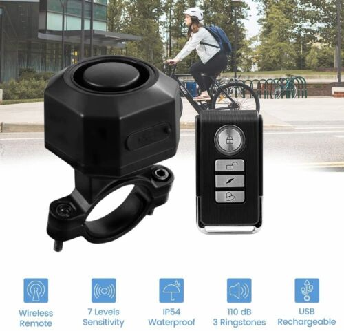 Car Alarm Rechargeable Wireless Bike Anti Theft System 110dB with Remote Outdoor - Picture 2 of 12