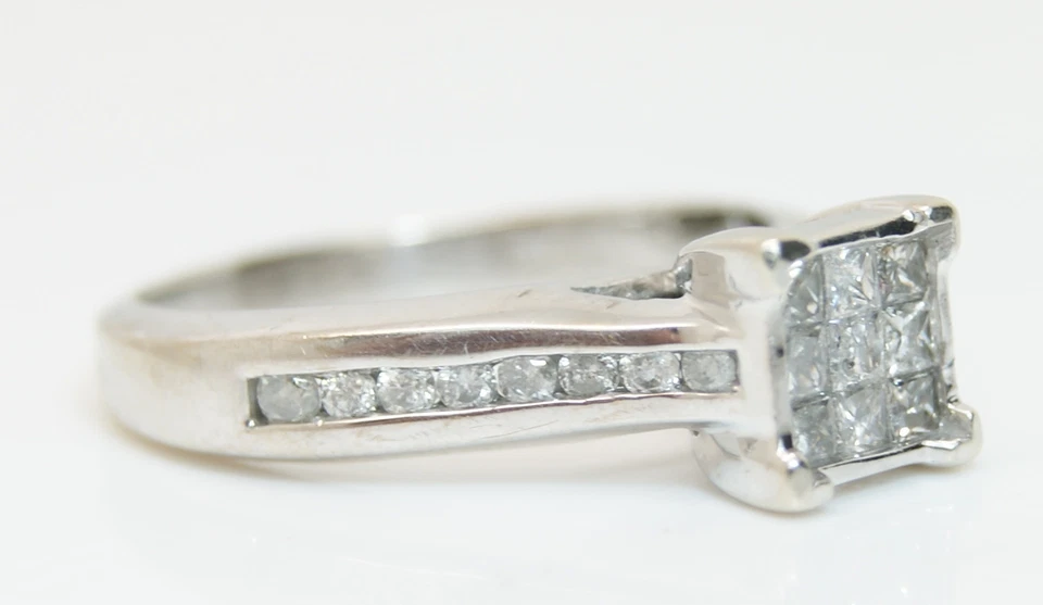 10K White Gold 2/3 Ct TDW Princess Cut Diamond Ring Size 10.25 - Image 2 of 4