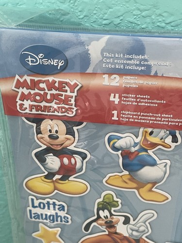 Disney SCRAPBOOK Page Kit MICKEY MOUSE FRIENDS 4 Stickers Sheets 12 Papers more - Picture 2 of 6